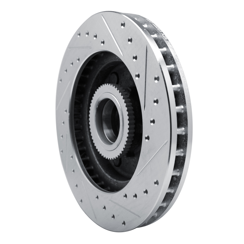 Chevrolet Express 2500 Brake Rotor (1) - Front Left - R1 Concepts - Drilled & Slotted - Silver - `94-`02